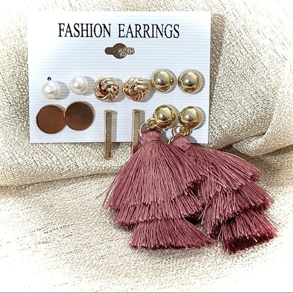 New Fashion Earrings 6 Pack Gold Post & Stud Earring Set - Picture 4 of 6